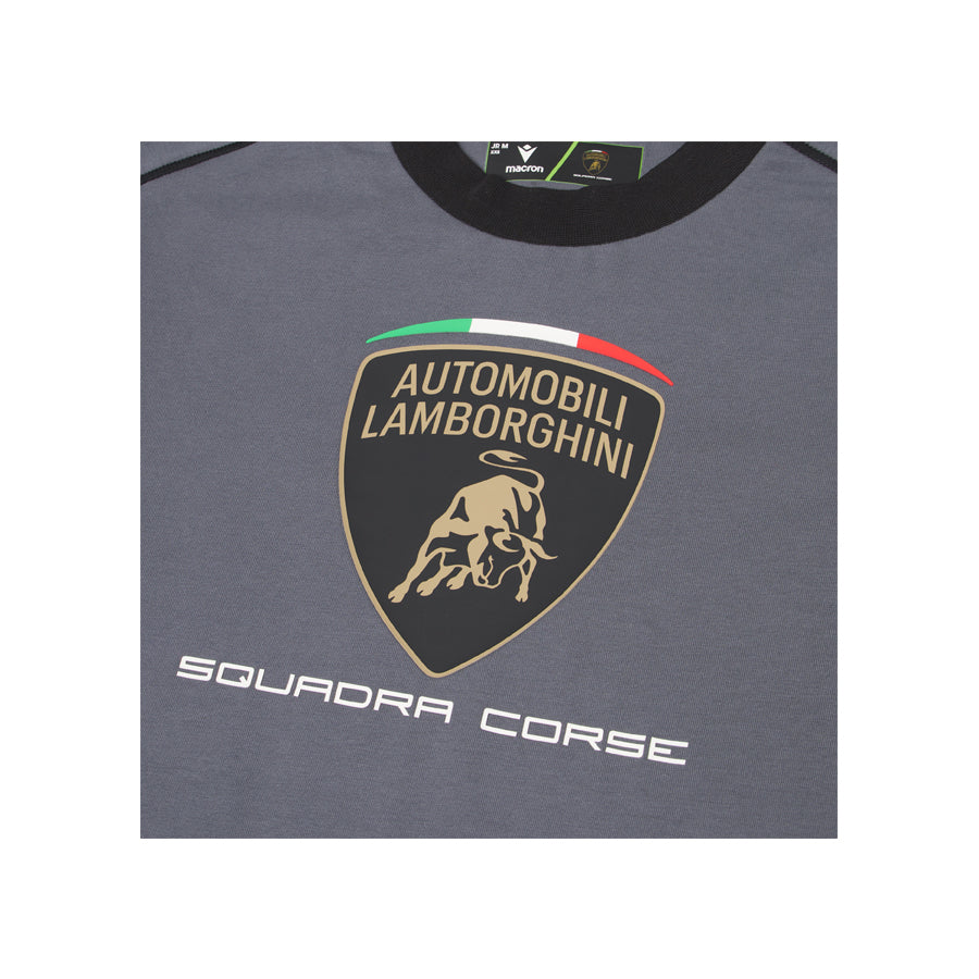 Lamborghini Men's Sportswear Large Shield T-Shirt Grey