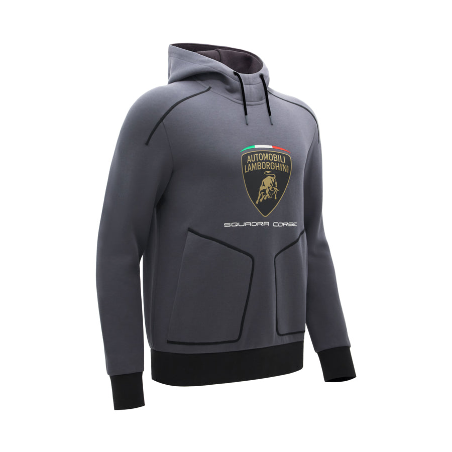 Lamborghini Men's Sportswear Large Shield Logo Sweatshirt Grey