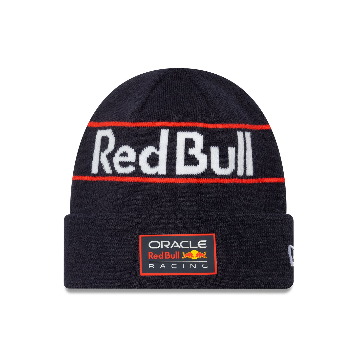 Red Bull Racing Team Wordmark Cuff Knit Beanie Hat Dark Blue