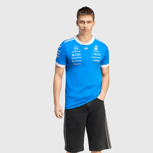 Mercedes AMG Petronas F1 Men's Special Edition Silverstone Driver T-Shirt Blue