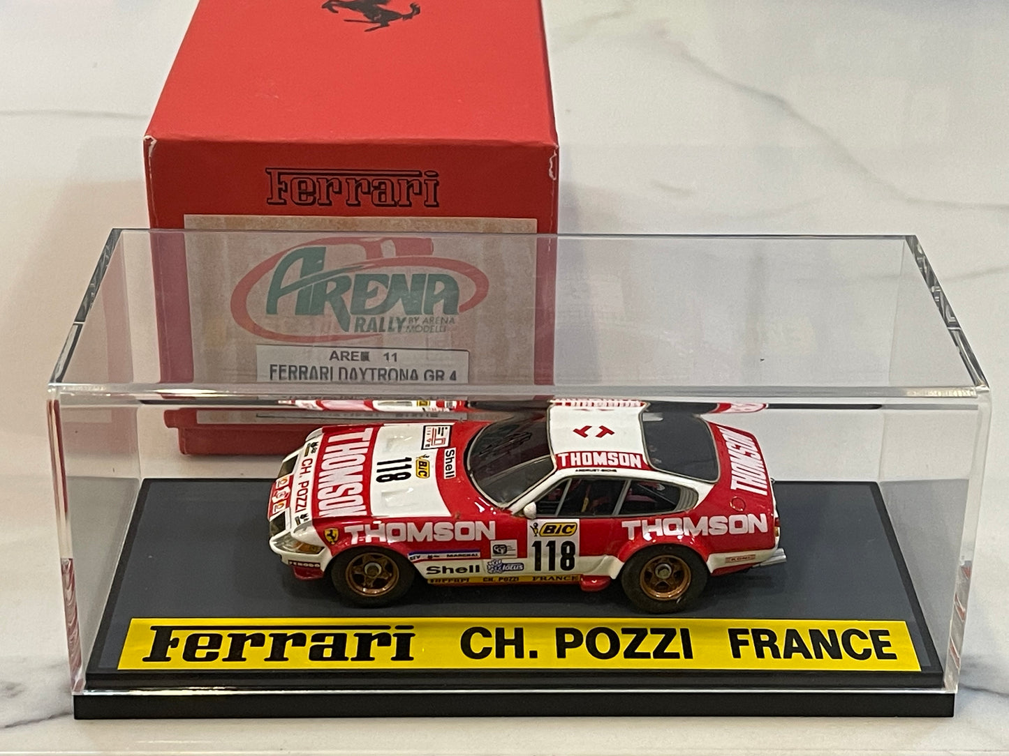 Arena 1/43 Ferrari 365 GTB/4 24 Hours Le Mans 1972 Red/White No. 118 ARE11