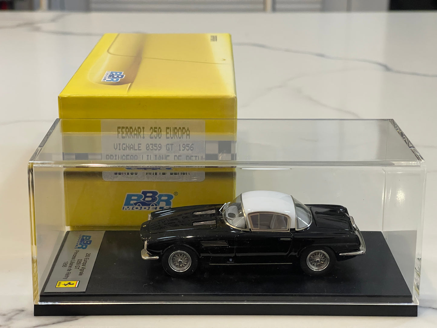 BBR 1/43 Ferrari 250 Europa Vignale 0359GT Princess Liliane De Rethy 1956 Black/White BBR105
