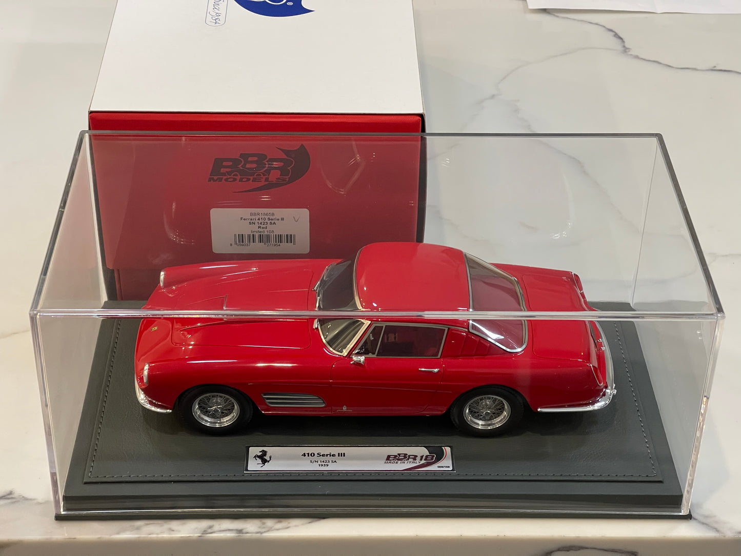 BBR 1/18 Ferrari 410 Superamerica Series III SN1423SA 1959 Rosso Corsa BBR1865B