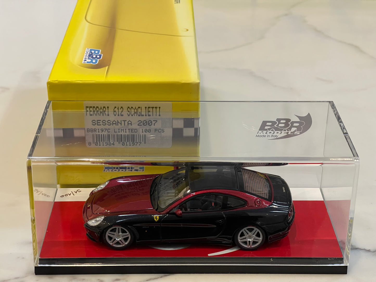 BBR 1/43 Ferrari 612 Scaglietti Sessanta 2007 Met. Black/Dark Red BBR197C