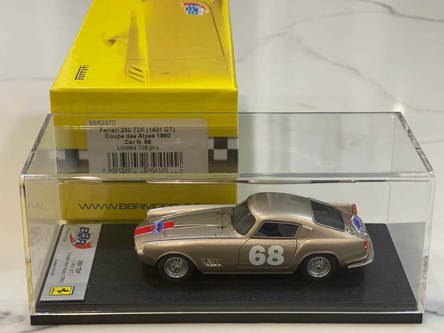 BBR 1/43 Ferrari 250 TDF 1401GT Coupe des Alpes 1960 Met. Gold BBR237C