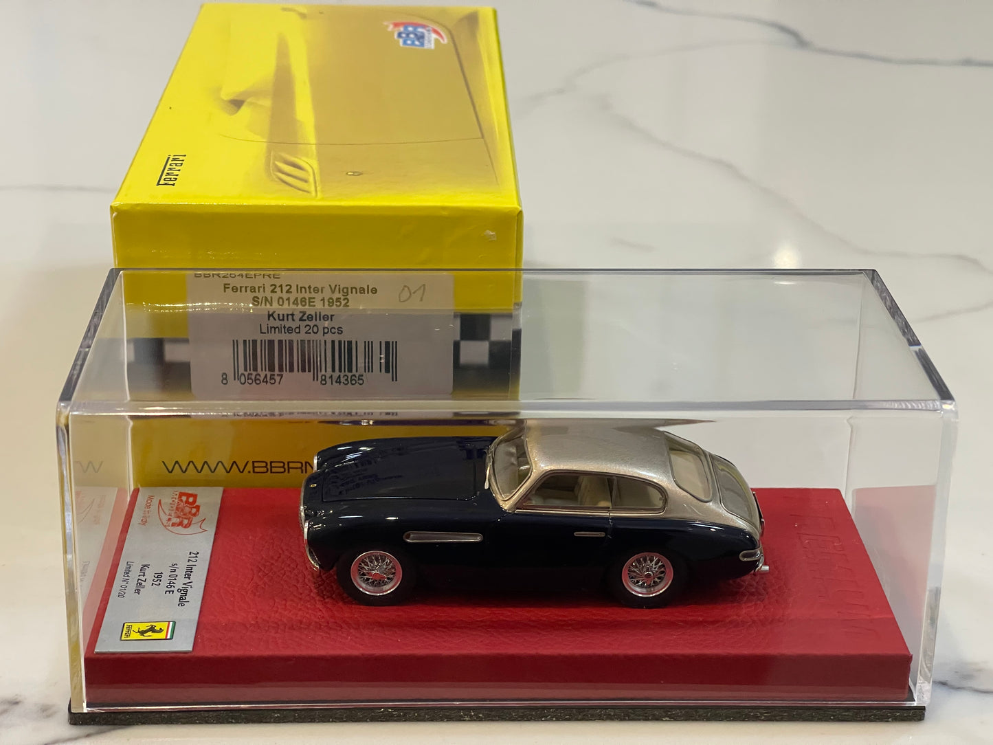 BBR 1/43 Ferrari 212 Inter Vignale Coupe 0146E Kurt Zeller 1952 Dark Blue/Gold BBR254EPRE