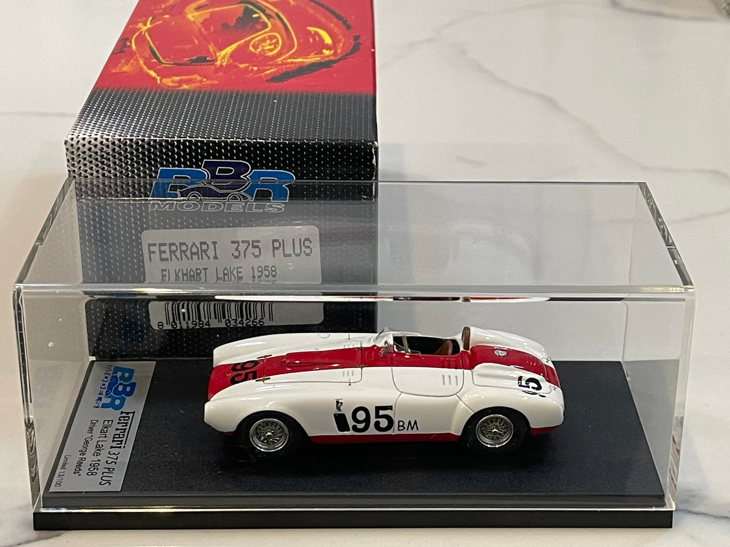 BBR 1/43 Ferrari 375 Plus Elkhart Lake 1958 White No. 95 BBR42F