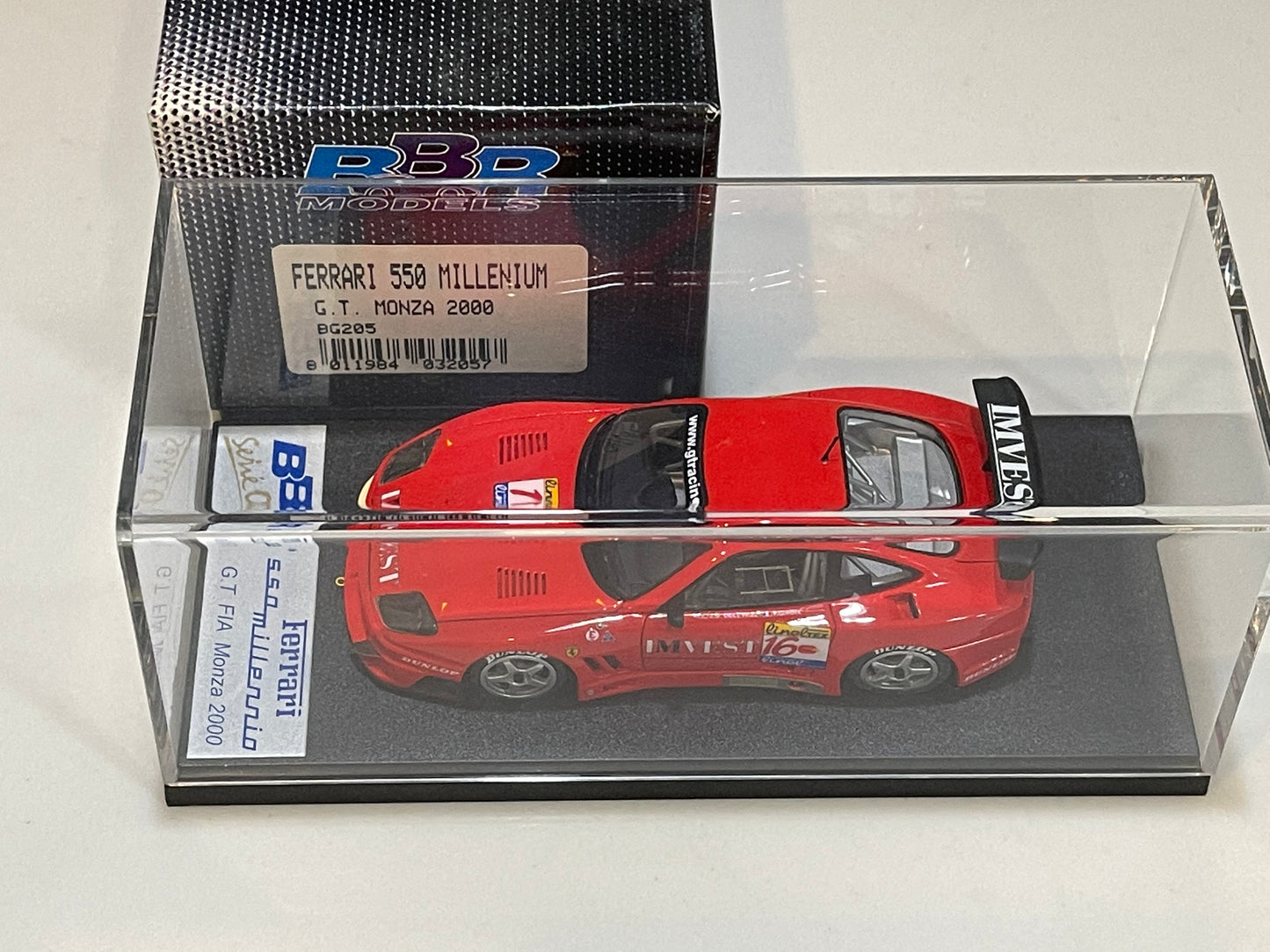 BBR 1/43 Ferrari 550 Millennium GT Monza 2000 Red No. 16 BG205