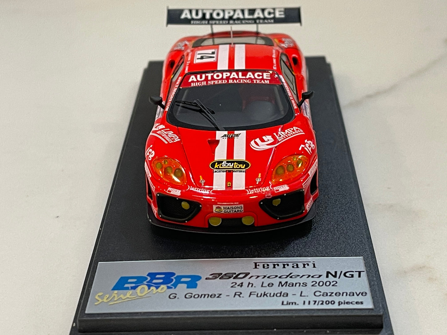 BBR 1/43 Ferrari 360 Modena 24 Hours Le Mans 2002 Red No. 74 BG238