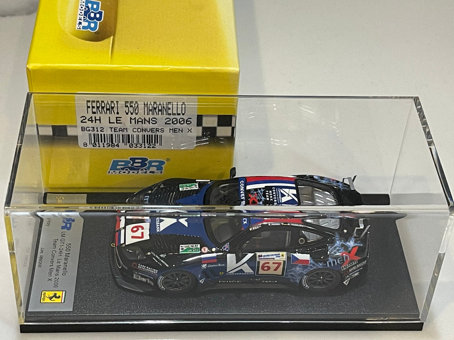 BBR 1/43 Ferrari 550 Maranello 24 Hours Le Mans 2006 Dark Blue No. 67 BG312