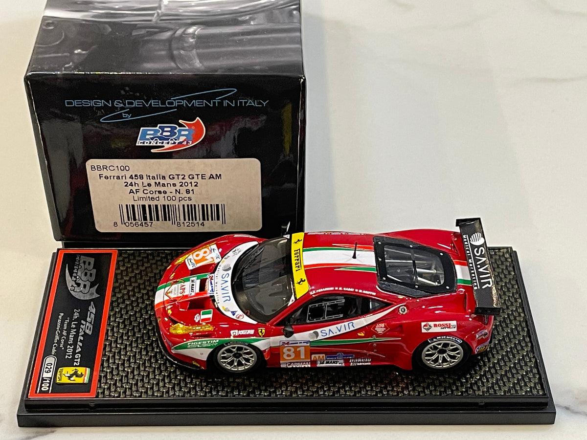 BBR 1/43 Ferrari 458 Italia GT2 GTE Am 24 Hours Le Mans 2012 Red No. 81  BBRC100