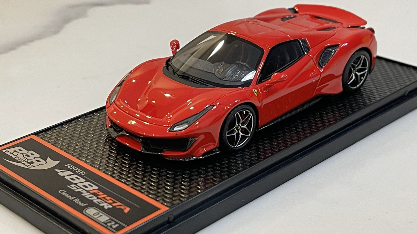 BBR 1/43 Ferrari 488 Pista Spider Closed Roof 2018 Rosso Corsa BBRC219E