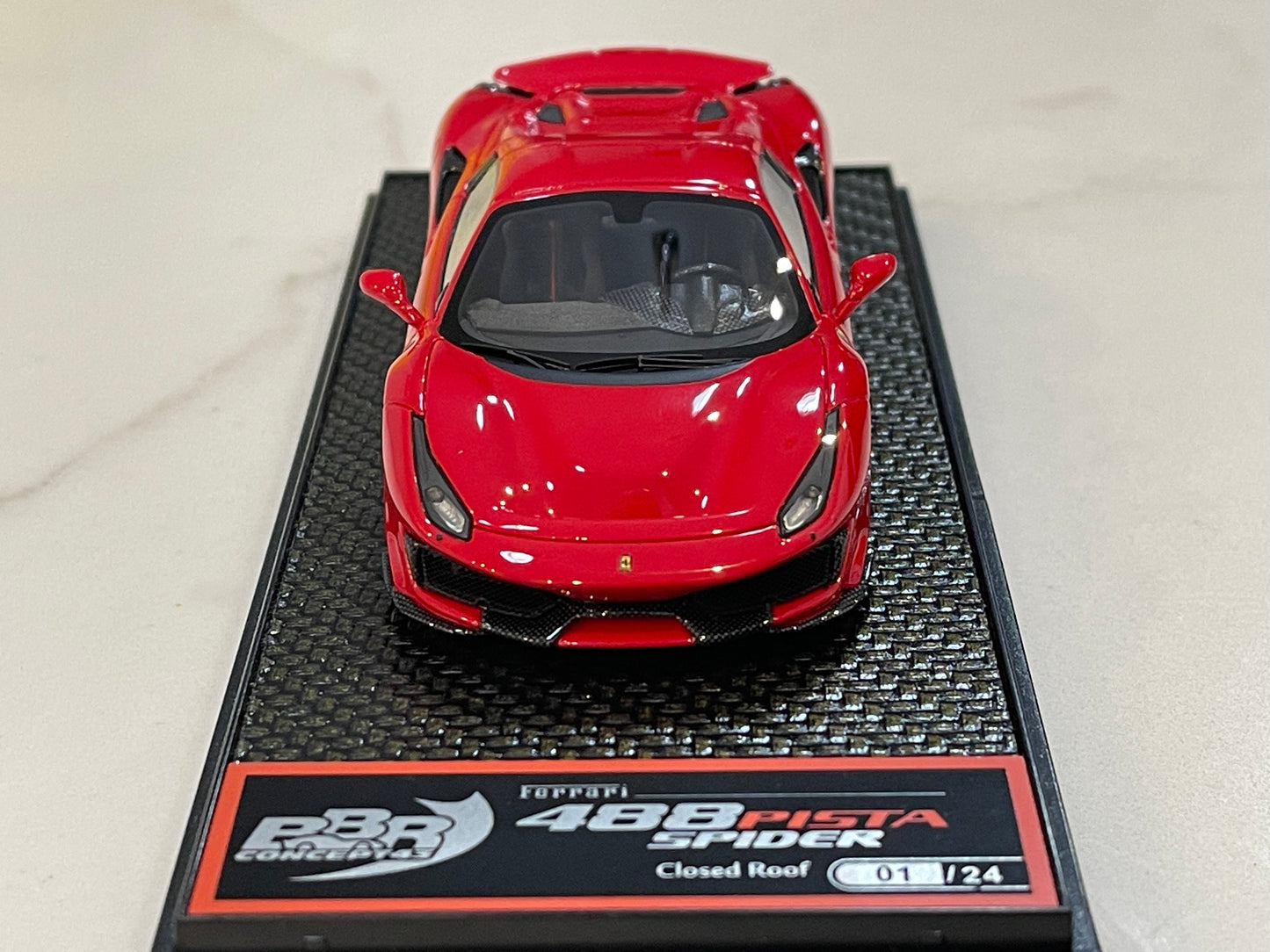 BBR 1/43 Ferrari 488 Pista Spider Closed Roof 2018 Rosso Corsa BBRC219E
