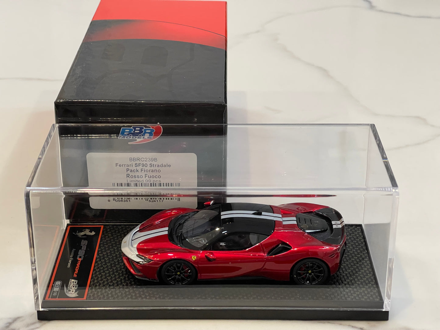 BBR 1/43 Ferrari SF90 Stradale Assetto Fiorano 2020 Rosso Fuoco BBRC239B