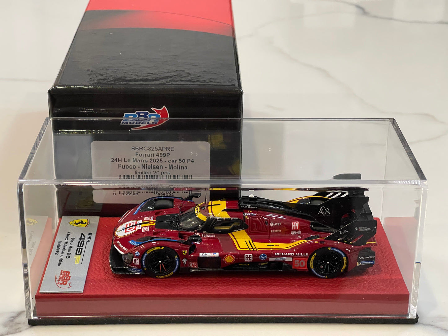 BBR 1/43 Ferrari 499P 24HR Le Mans 2025 Dark Red No. 50 BBRC325APRE
