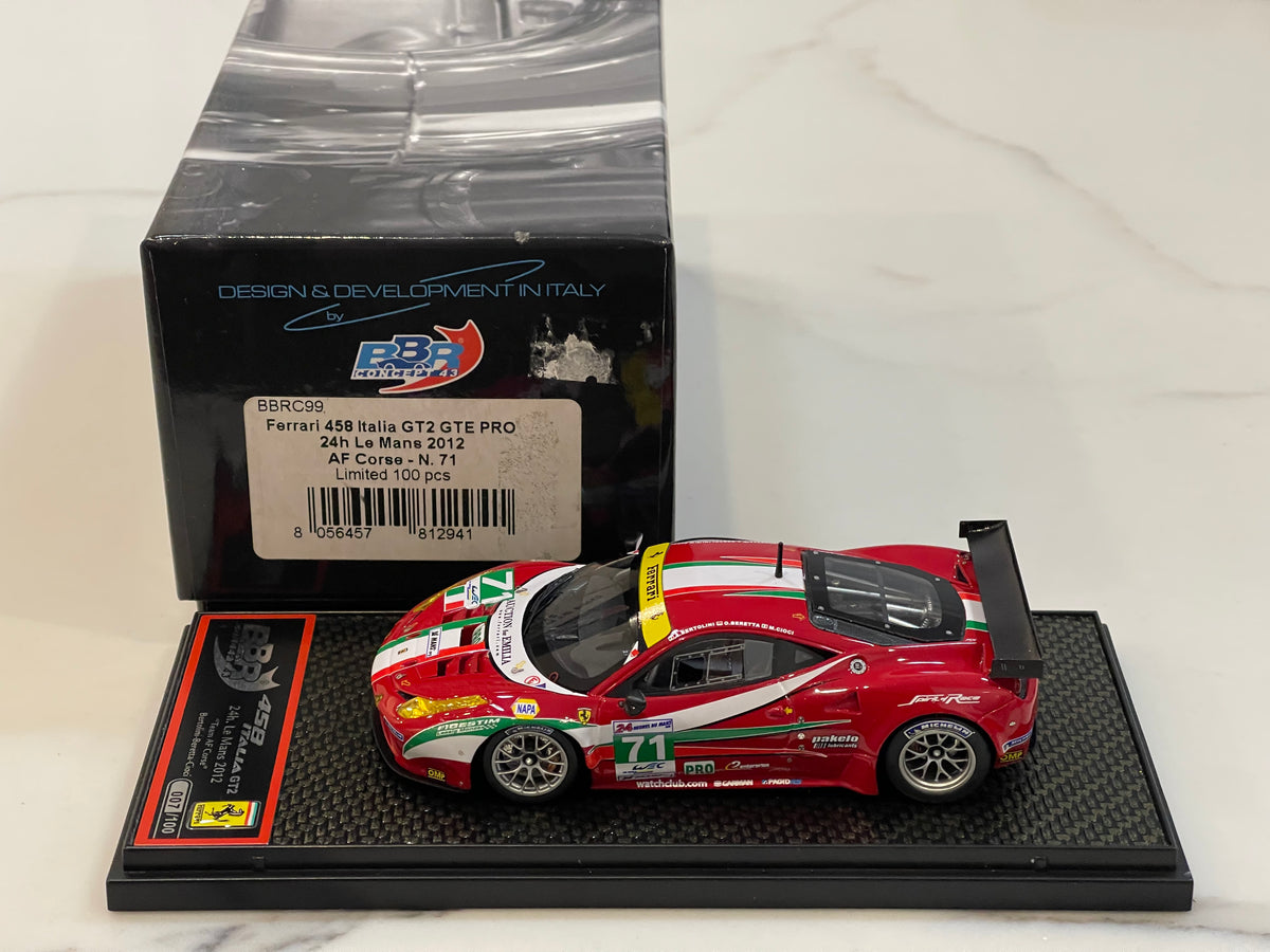 BBR 1/43 Ferrari 458 Italia GT2 GTE Pro 24 Hours Le Mans 2012 Red No. 71  BBRC99