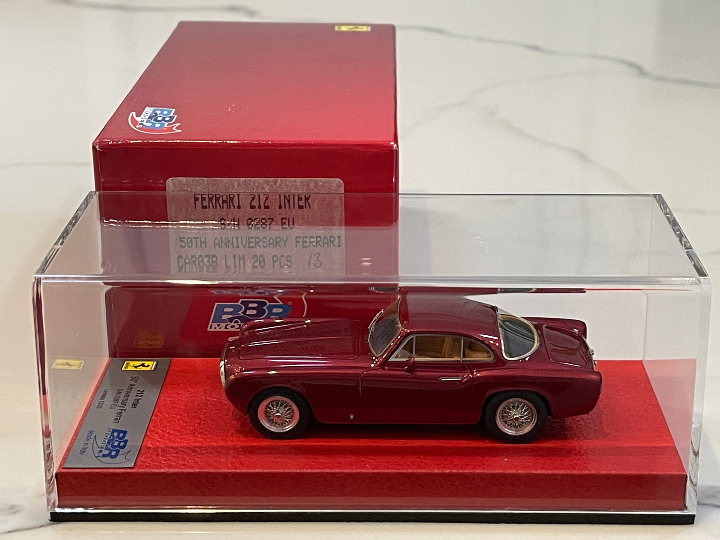 BBR 1/43 Ferrari 212 Inter Vignale Coupe 0287EU 1953 Dark Red BBRCAR03B