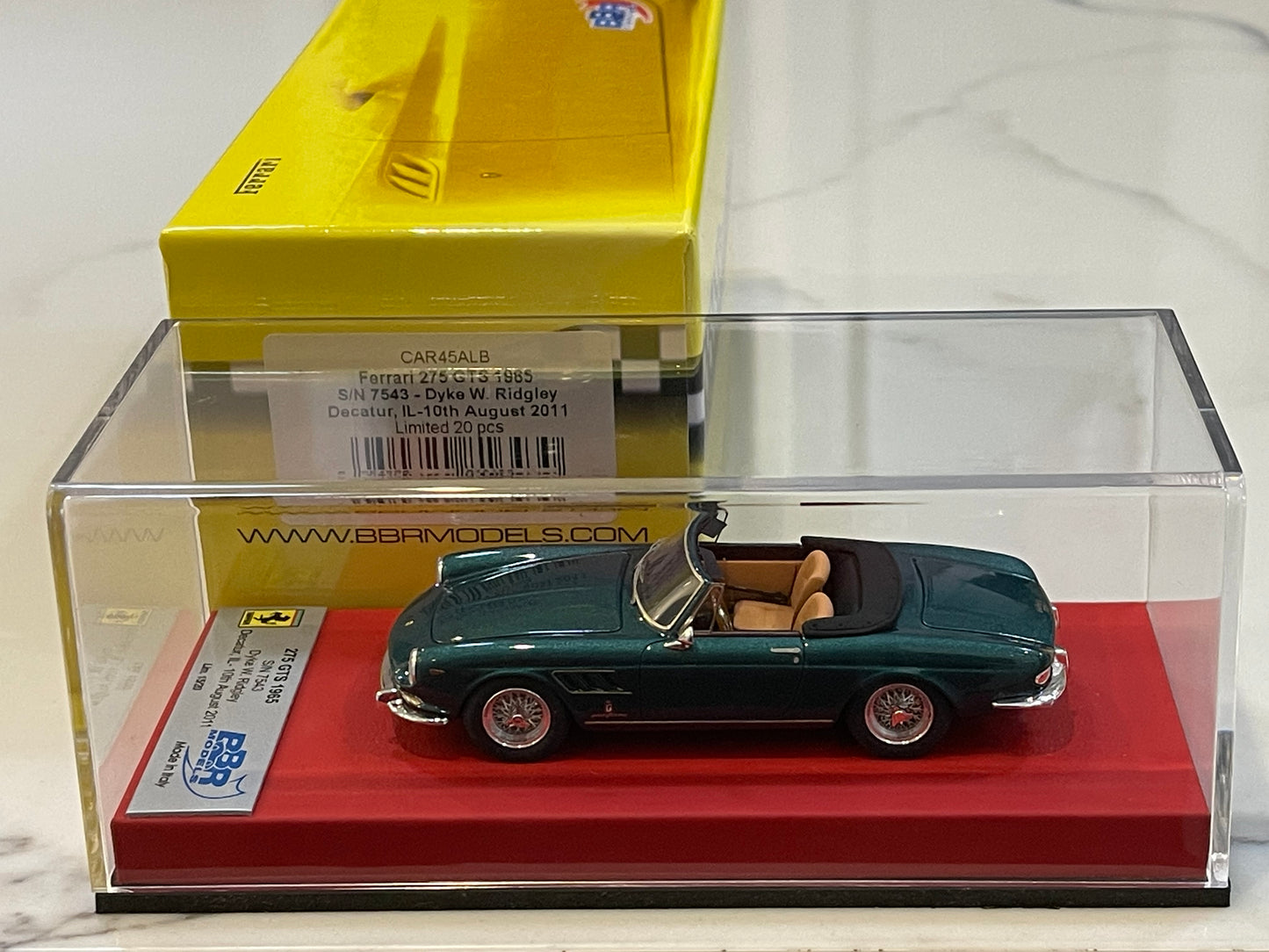 BBR 1/43 Ferrari 275 GTS 7543GT Dyke W. Ridley 1965 Met. Green CAR45ALB