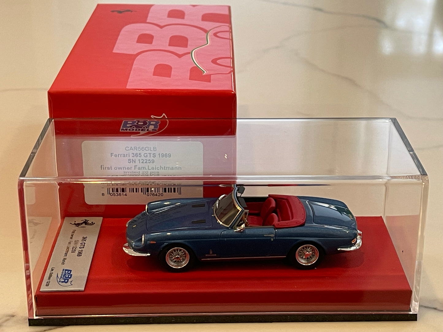 BBR 1/43 Ferrari 365 GTS 12259GT 1969 Blue CAR56GLB