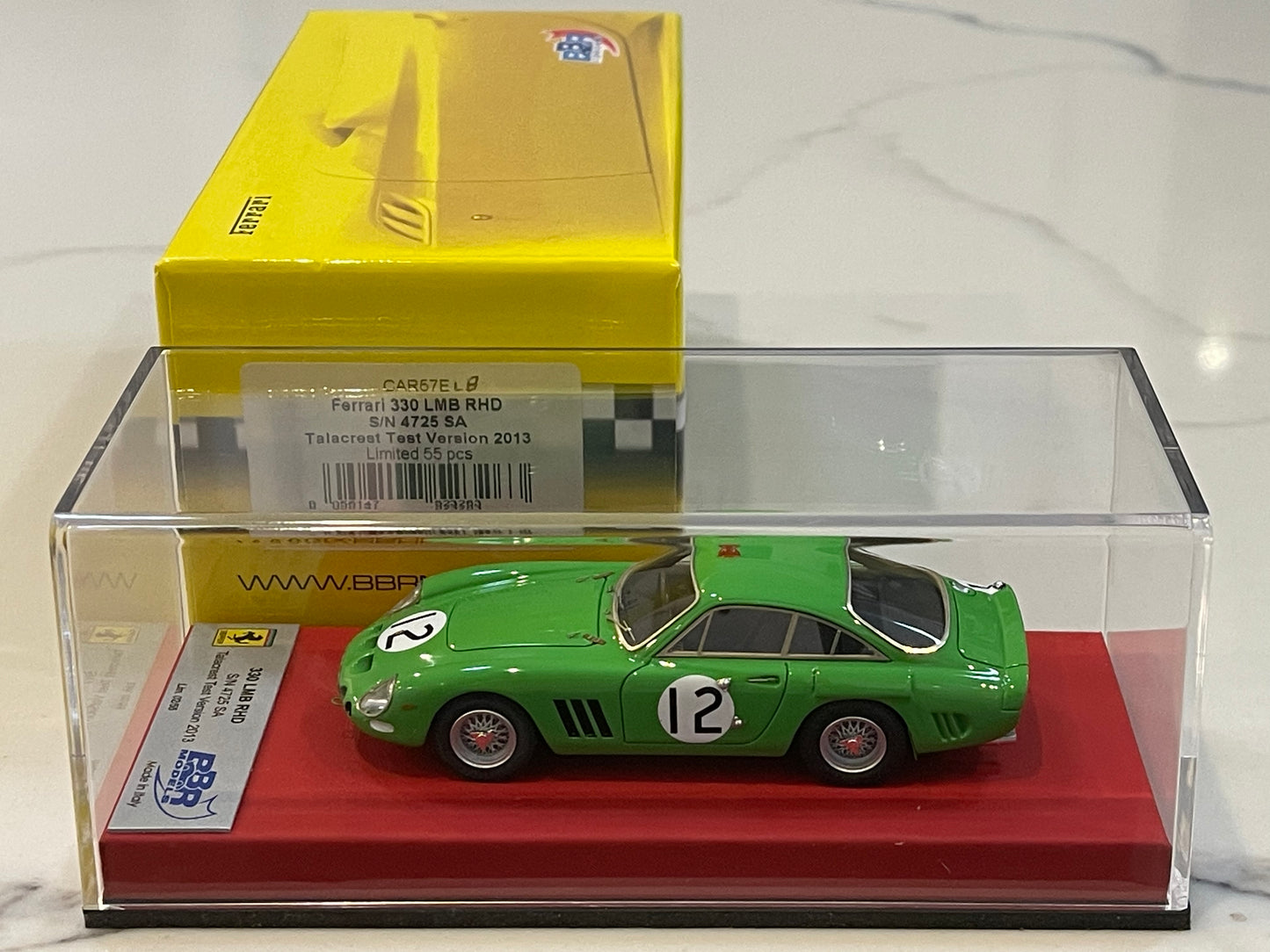 BBR 1/43 Ferrari 330 LMB RHD 4025SA 1963 Green No. 12 CAR57ELB