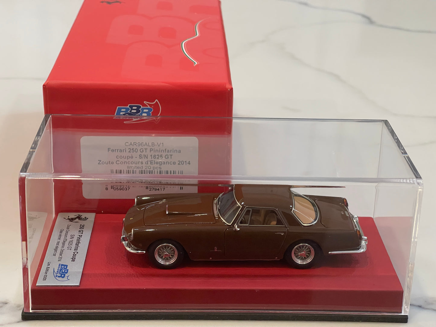 BBR 1/43 Ferrari 250 GT Pininfarina Coupe 1625GT 1959 Brown CAR96ALB-V1