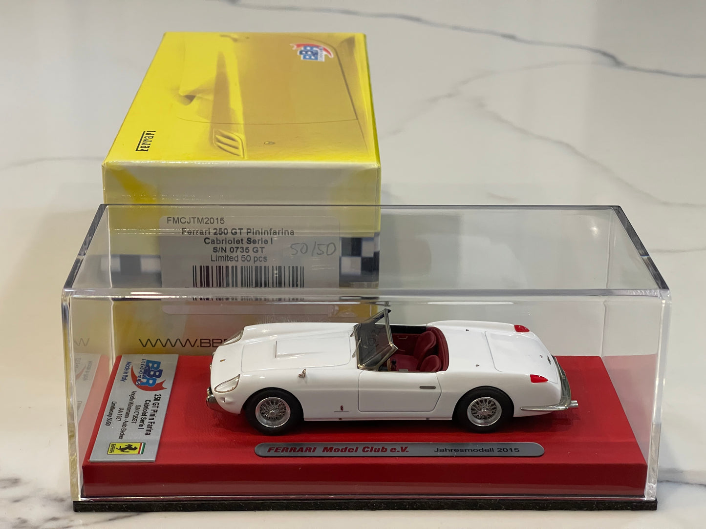 BBR 1/43 Ferrari 250 GT PH Cabriolet Series I 0735GT 1957 White FMCJTM2015