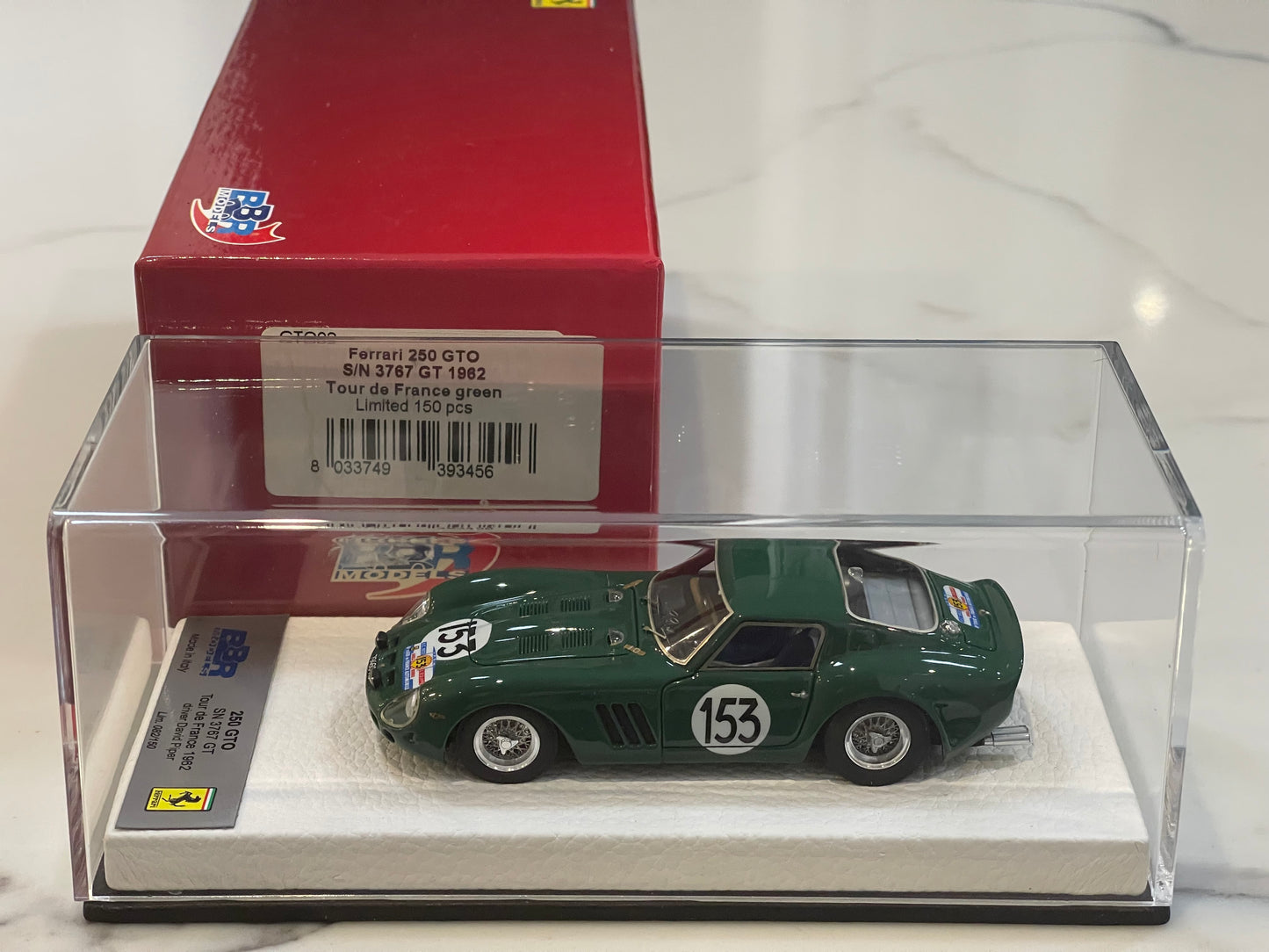 BBR 1/43 Ferrari 250 GTO 3767GT Tour de France 1962 Dark Green No. 153 BBRGTO02