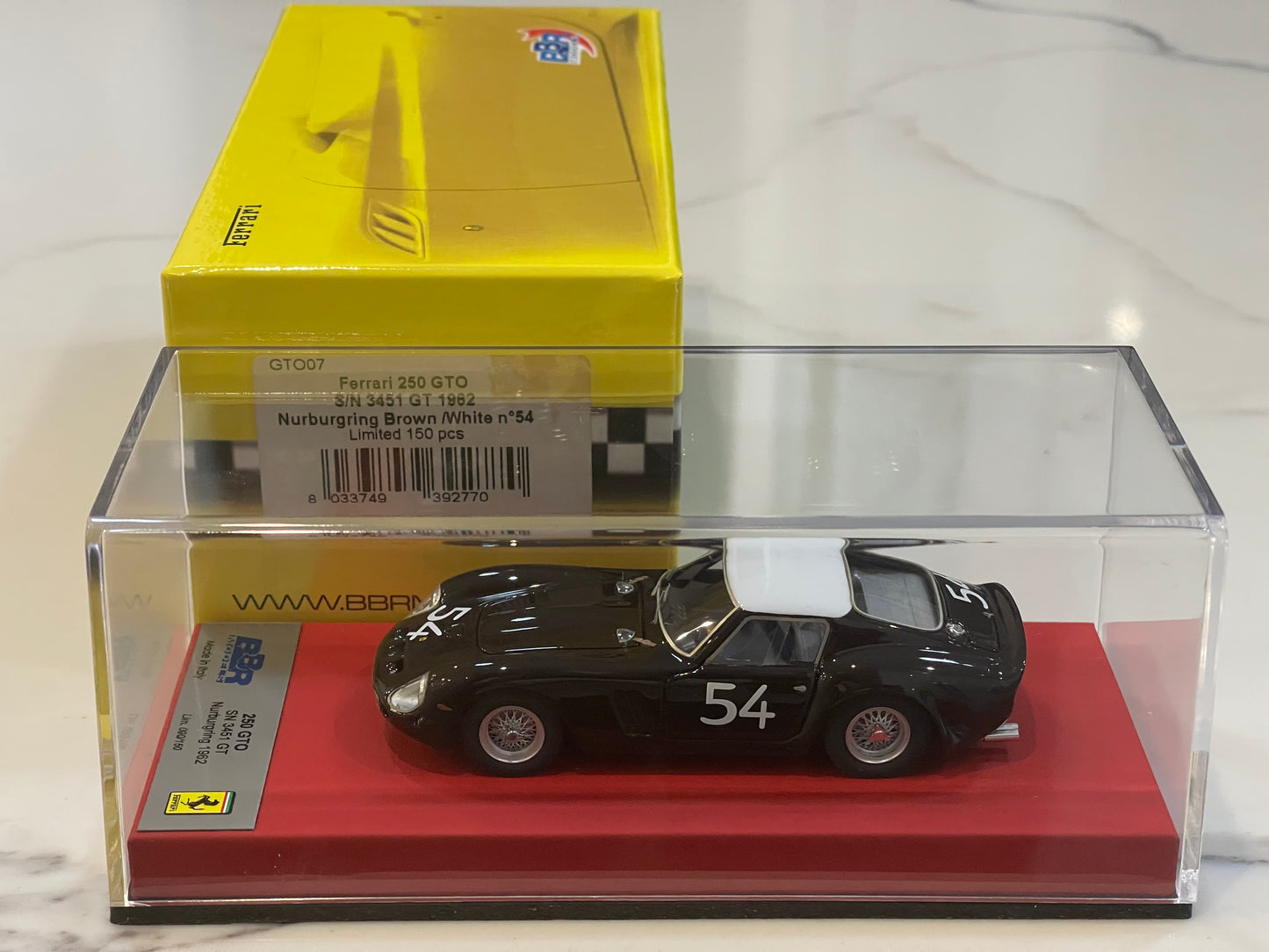 BBR 1/43 Ferrari 250 GTO 3541GT Nurburgring 1962 Brown/White BBRGTO07LB