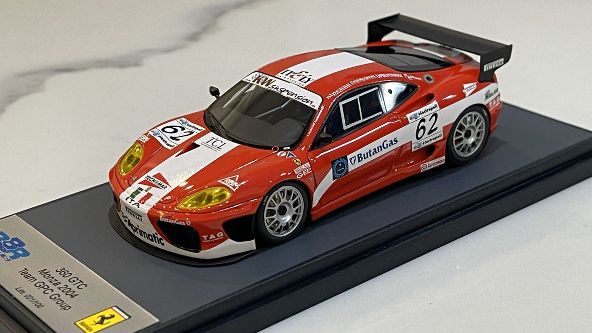 BBR 1/43 Ferrari 360 GTC GT Monza 2004 Red No. 62 PJM336