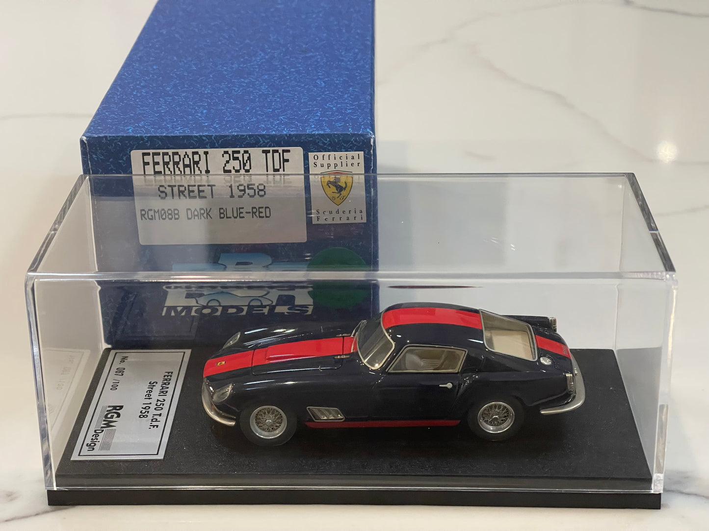 BBR 1/43 Ferrari 250 TDF Street 1958 Dark Blue/Red BBRRGM08B