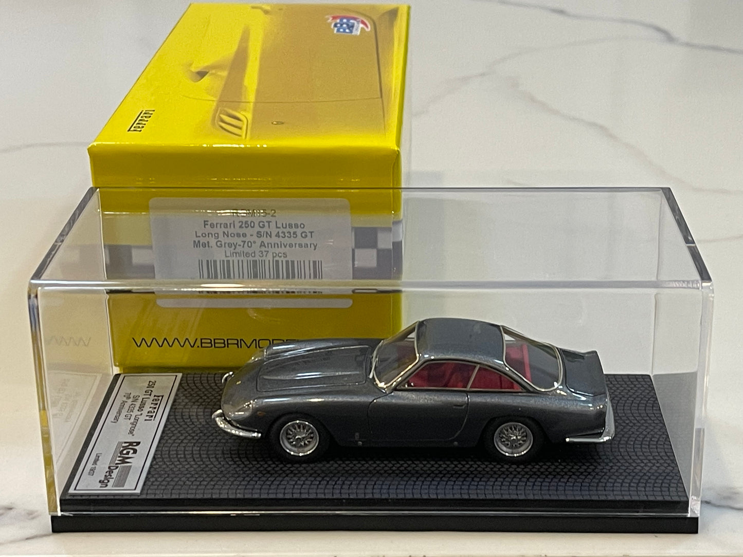 BBR 1/43 Ferrari 250 GT Lusso Long Nose 4335GT 1963 Dark Grey RGM15-2