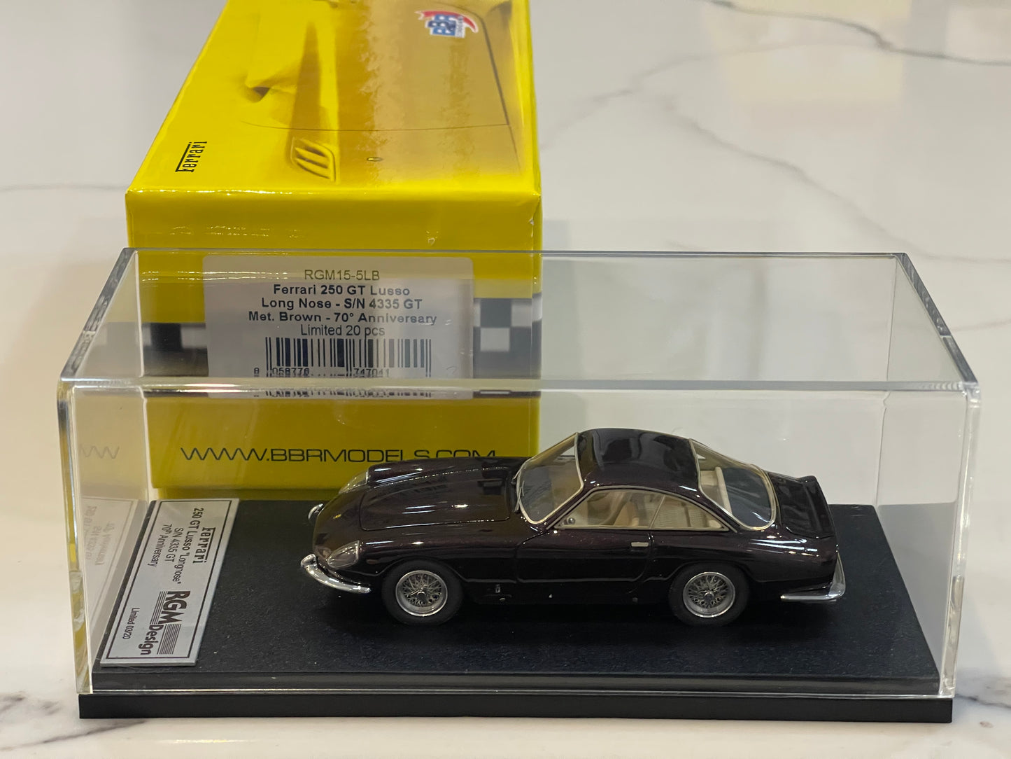 BBR 1/43 Ferrari 250 GT Lusso Long Nose 4335GT 1963 Met. Brown RGM15-5