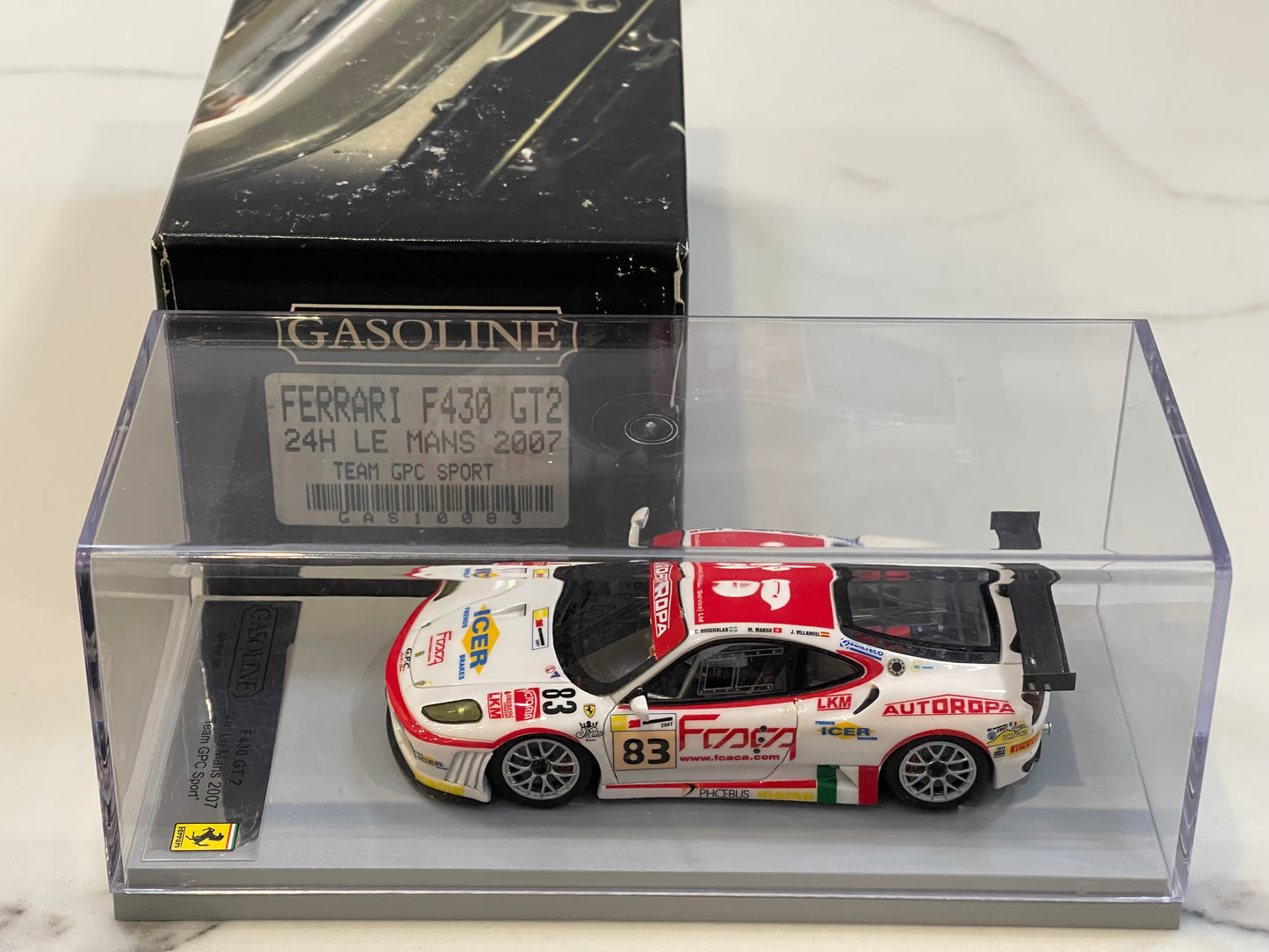 Gasoline 1/43 Ferrari F430 GT2 24 Hours Le Mans 2007 White No. 83 GAS10083