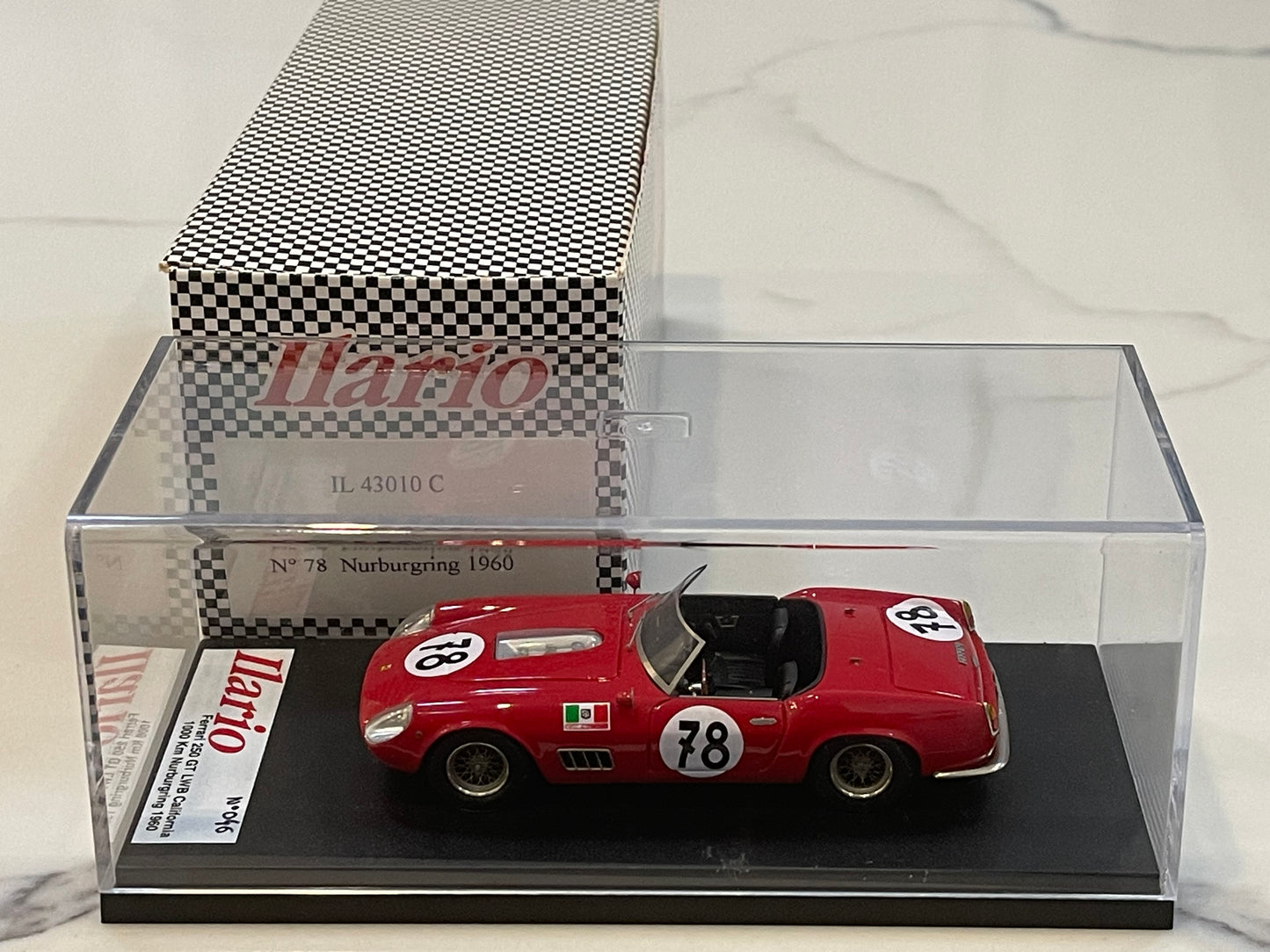 Ilario 1/43 Ferrari 250 GT LWB California Nurburgring 1960 Red No. 78 IL43010C