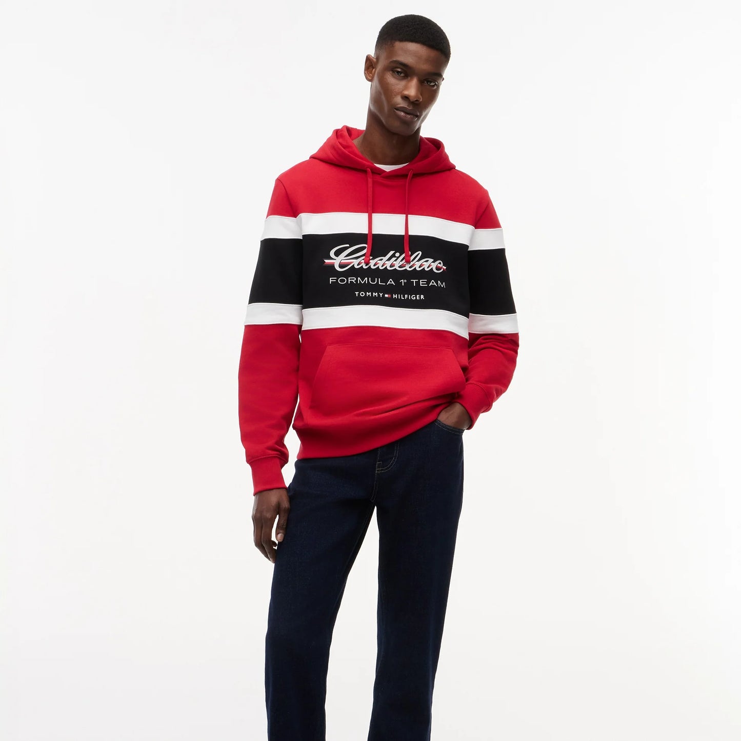 Cadillac F1 Racing Script Hooded Sweatshirt Red
