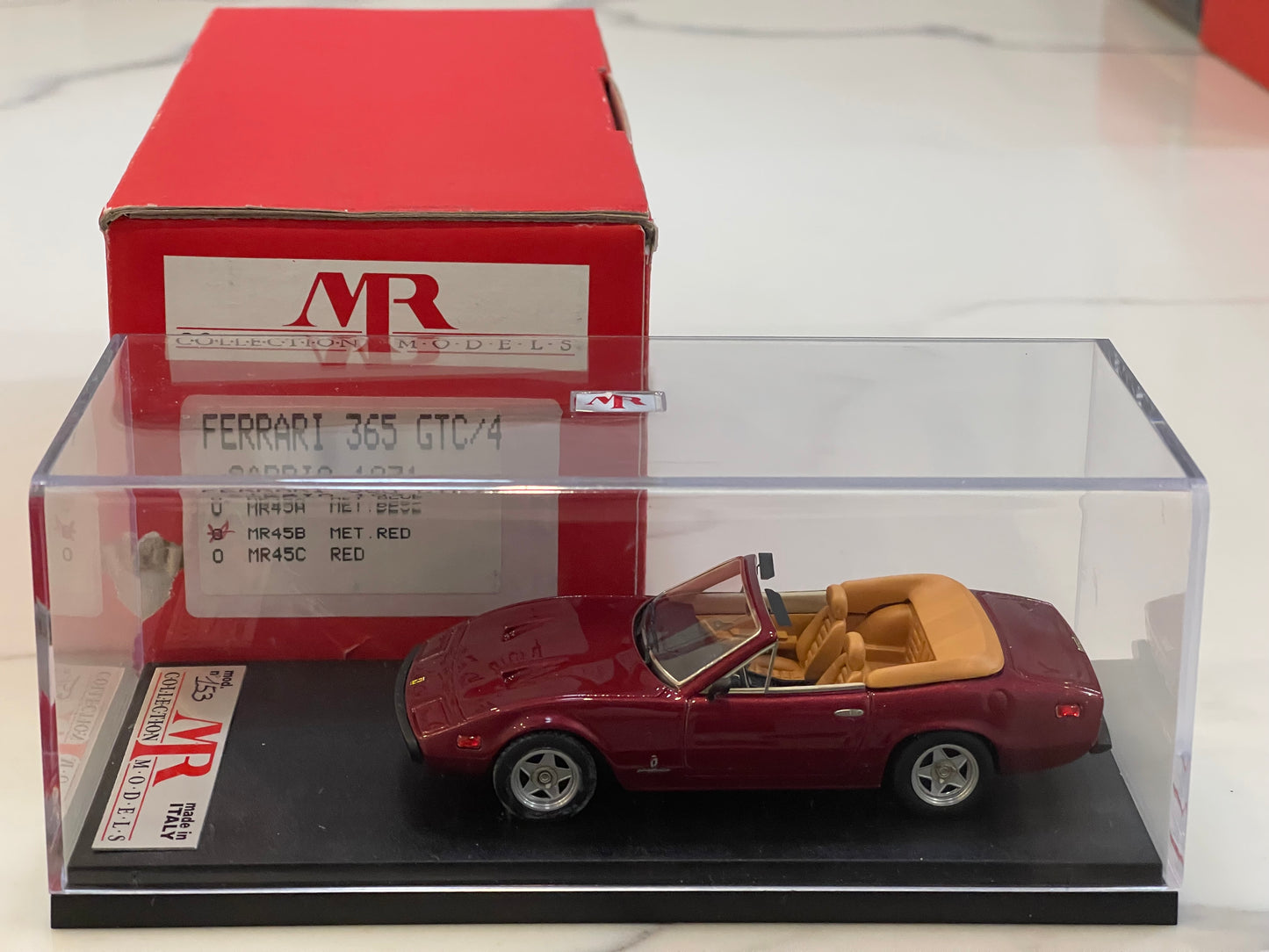 MR 1/43 Ferrari 365 GTC/4 Cabriolet 1971 Dark Met. Red MR45B