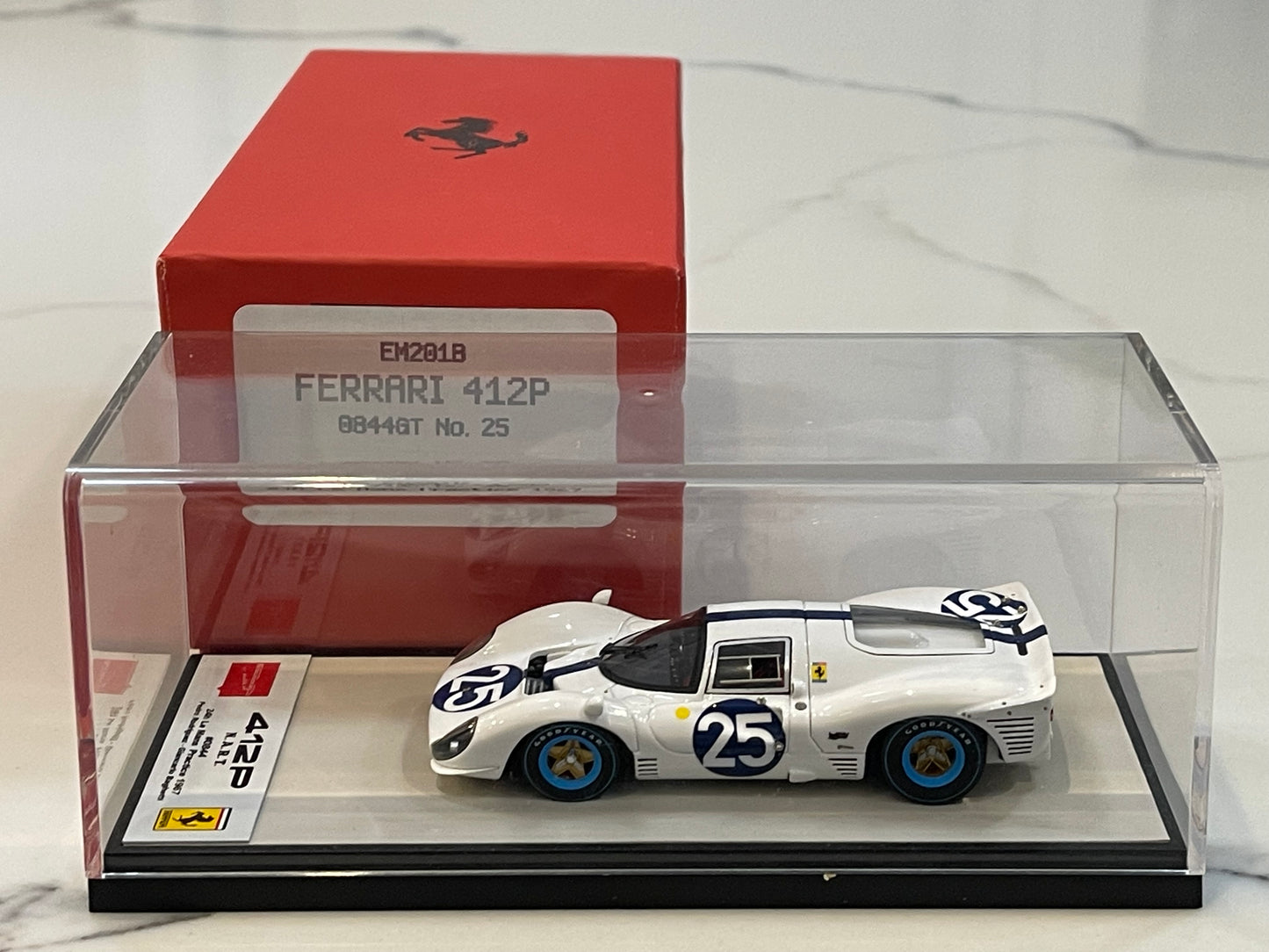 Make Up 1/43 Ferrari 412P 24 Hours Le Mans 1967 White No. 25 EM201B