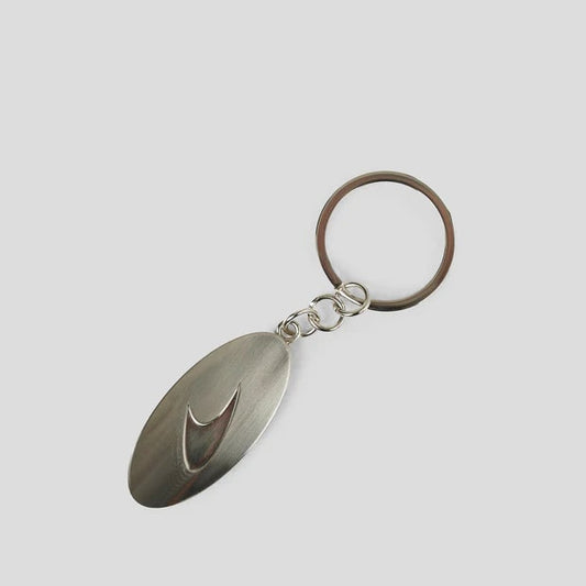 McLaren Automotive Brushed Steel Oval Keychain Black