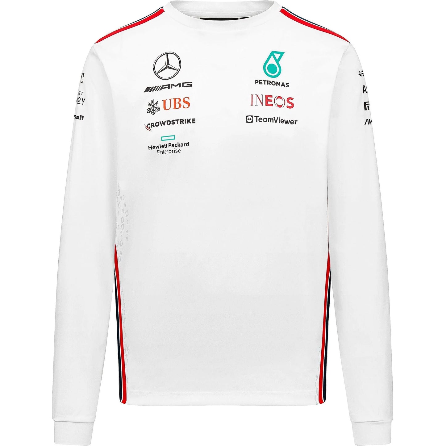 Mercedes AMG Petronas F1 Men's Long Sleeve Driver T-Shirt White
