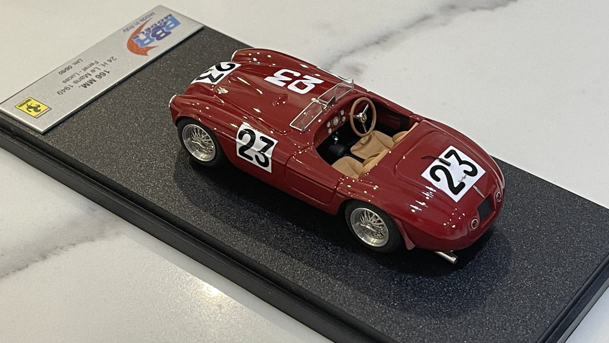 BBR 1/43 Ferrari 166 MM 24 Hours Le Mans 1949 Dark Red No. 23 BBR68D –  Paddock Collection