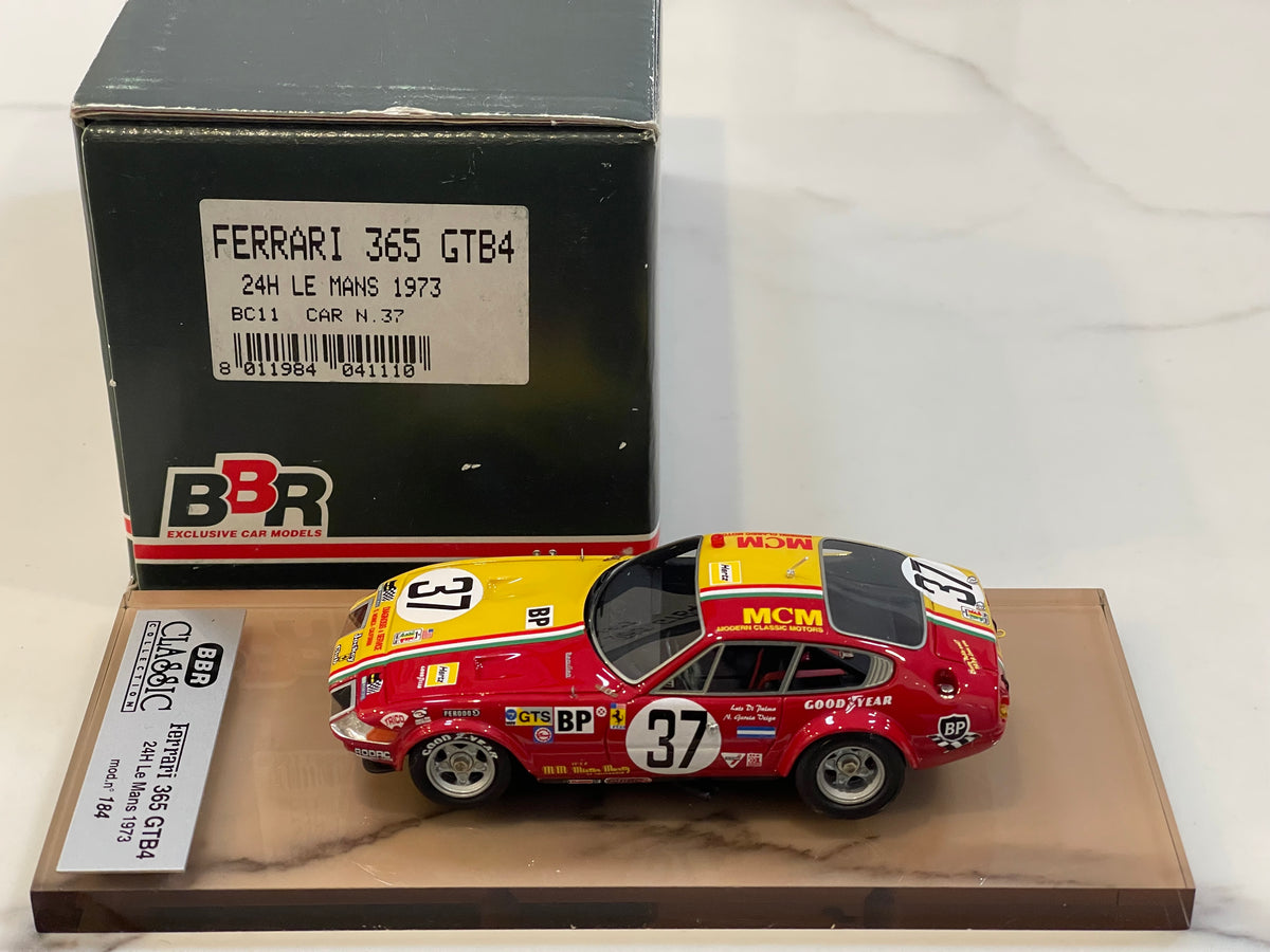 BBR 1/43 Ferrari 365 GTB4 24 Hours Le Mans 1973 Red/Yellow No