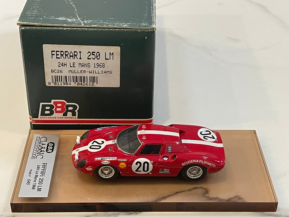 BBR 1/43 Ferrari 250 LM 24 Hours Le Mans 1968 Red No. 20 BC26