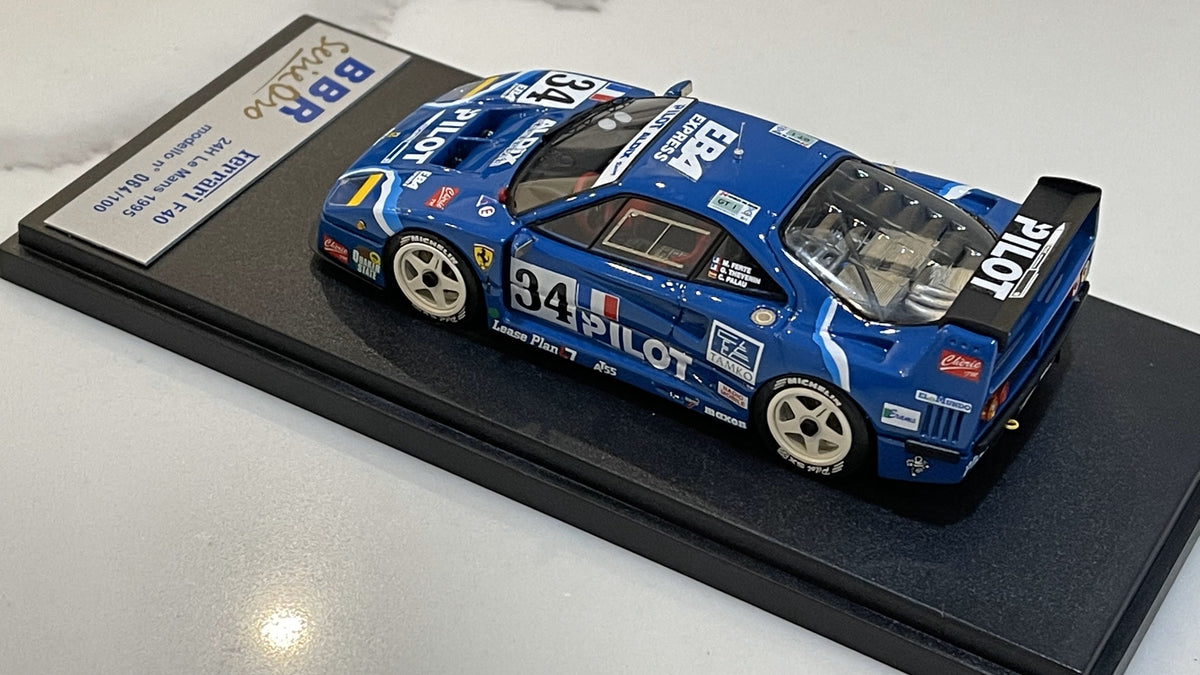 BBR 1/43 Ferrari F40 24 Hours Le Mans 1995 Blue No. 34 BG111