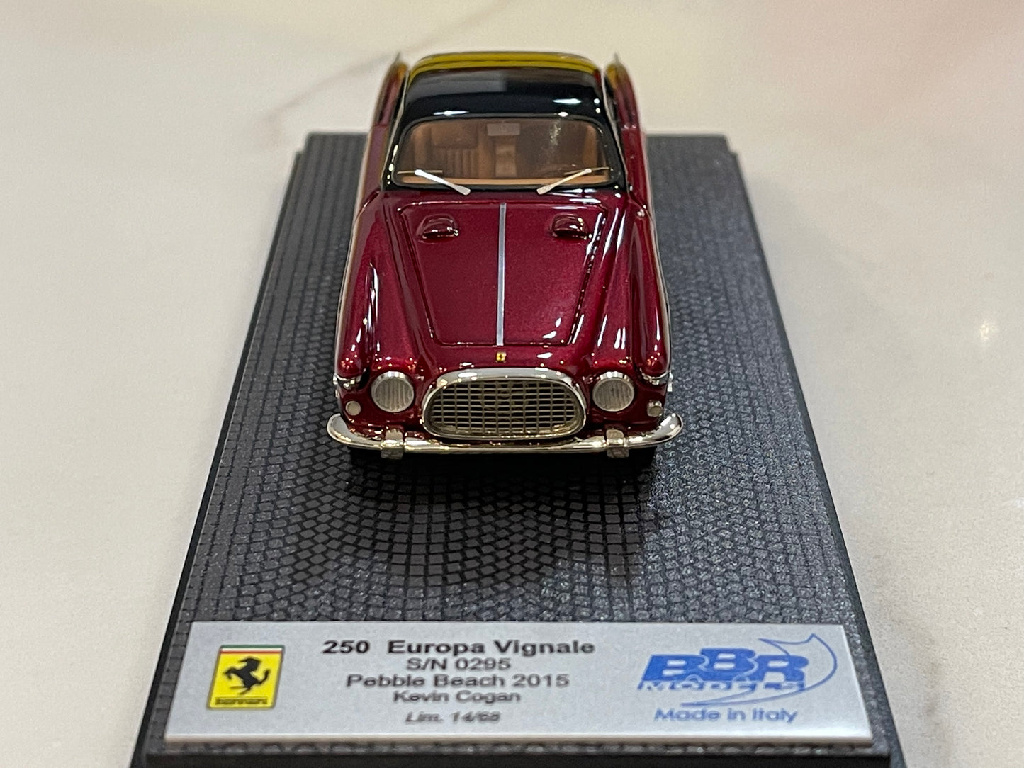 BBR 1/43 Ferrari 250 Europa Vignale 0295EU Kevin Cogan Dark Red/Black CAR35