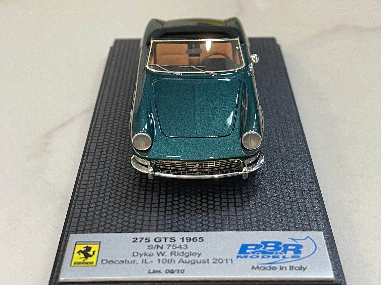BBR 1/43 Ferrari 275 GTS 7543GT Dyke W. Ridley 1965 Met. Green CAR45A