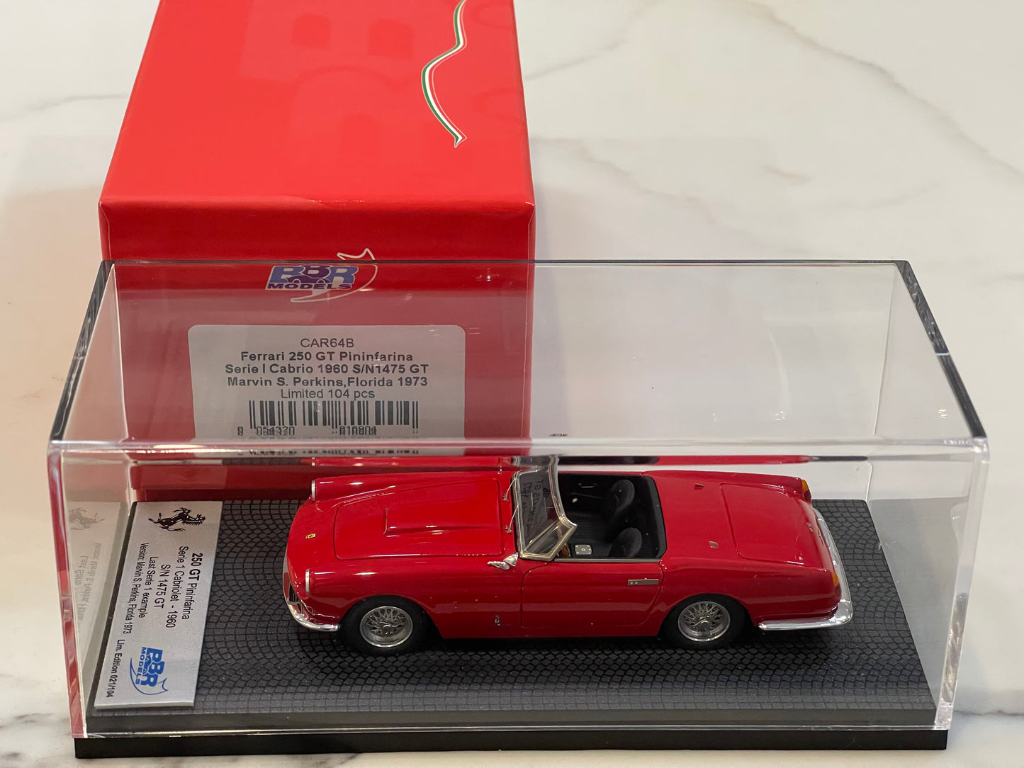 BBR 1/43 Ferrari 250 GT Cabriolet Series I 1475GT 1960 Red CAR64B