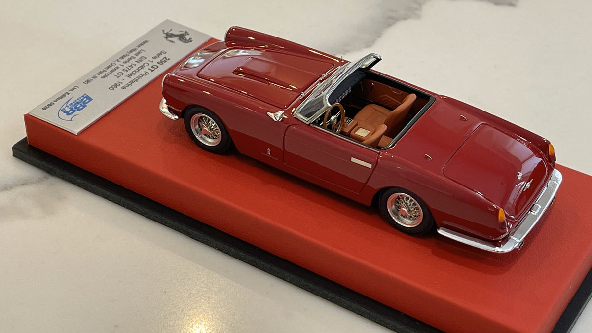 BBR 1/43 Ferrari 250 GT Cabriolet Series I 1475GT 1960 Dark Red CAR64C –  Paddock Collection