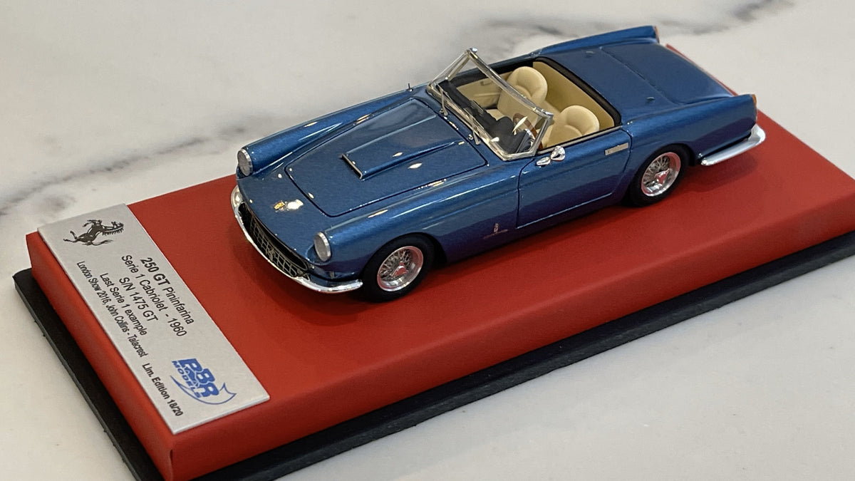 BBR 1/43 Ferrari 250 GT Cabriolet Series I 1475GT 1960 Met. Blue CAR64 –  Paddock Collection