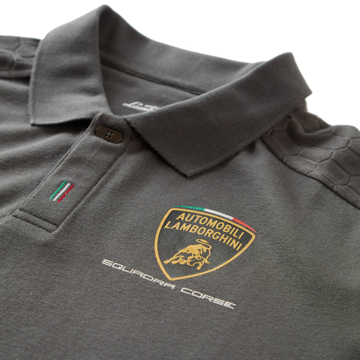 Lamborghini Squadra Corse Men's Travel Polo Shirt Grey