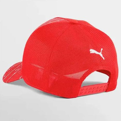 Ferrari Race Trucker Baseball Hat Red